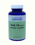 Zink 15 mg & Acerola + C 120 Vegi-Kapseln von Sinavita
